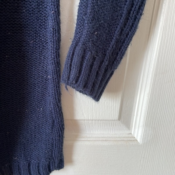 Pink rose navy blue chunky cable knit ribbed knitted crew neck Tunic sweater S - Picture 8 of 17